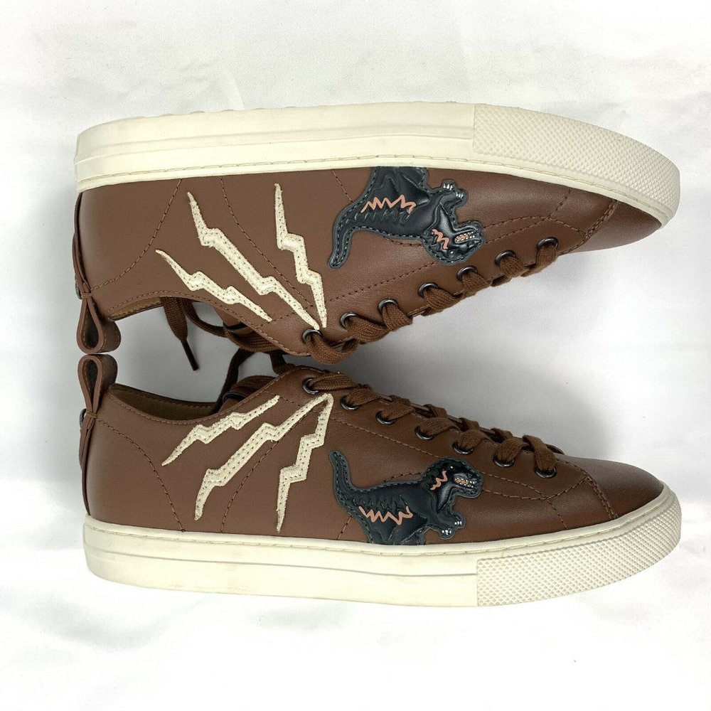 Coach Brown Leather Rexy Patched Low Top G2024